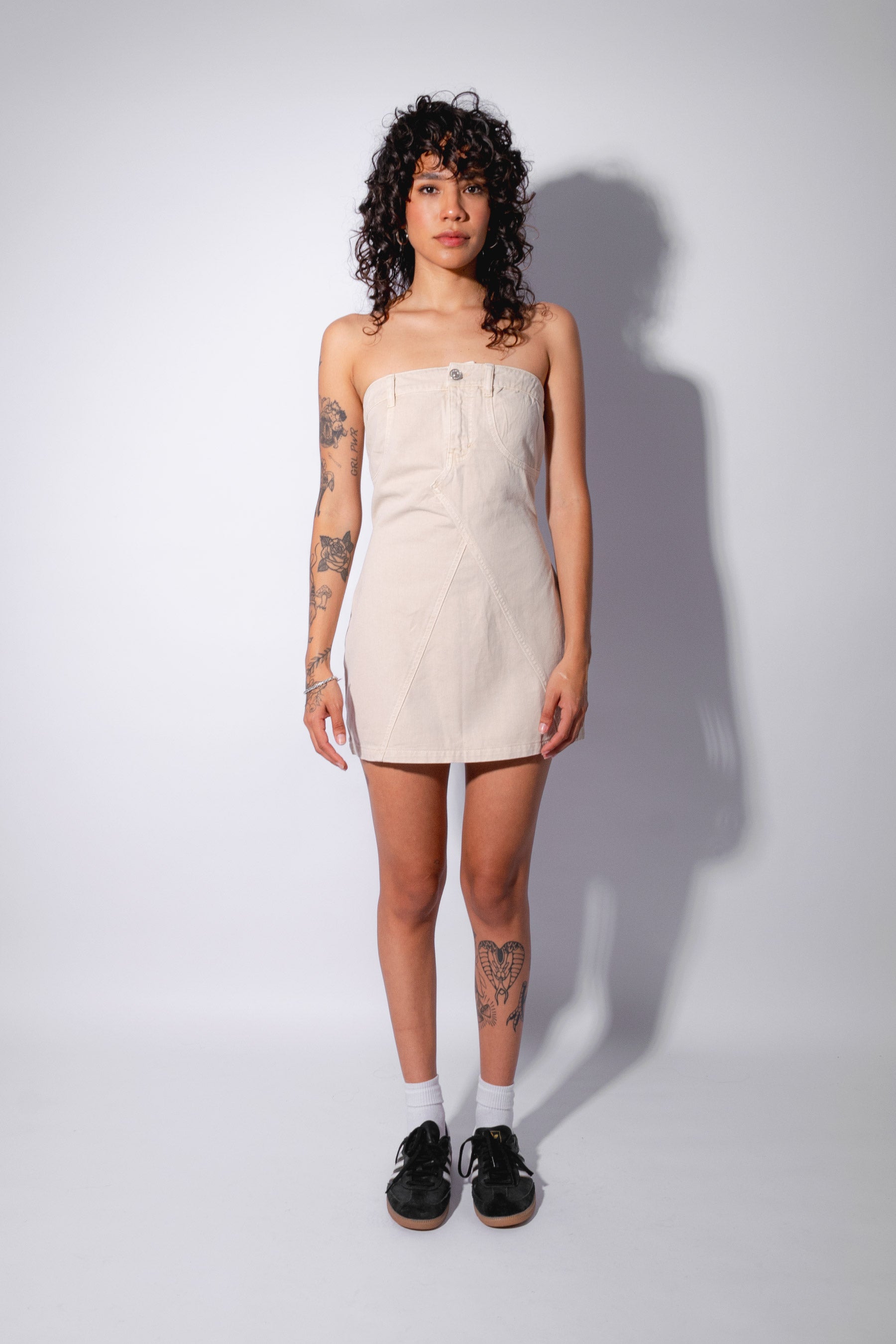 MINI DRESS DENIM KEIMY BEIGE